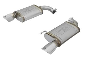 afe machforce xp 2.5in 409 stainless axle back exhaust w/stainless tips 15-17 ford mustang i4-2.3l 49-43085-p - image