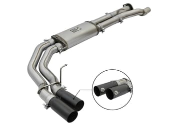 afe power rebel series 3in 409 ss cat back exhaust w/ black tips 17-20 ford f-150 raptor v6-3.5l 49-43091-b - image