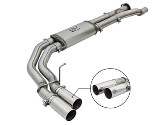 afe power rebel series 3in 409 ss cat back exhaust w/ polished tips 17-20 ford f-150 raptor v6-3.5l 49-43091-p - image