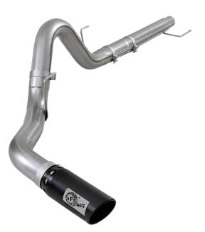 afe large bore-hd 4in 409 ss dpf-back exh 18-19 ford f-150 v6-3.0l (td) w/ black tip 49-43106-b - image