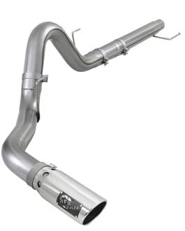 afe large bore-hd 4in 409 ss dpf-back exh 18-19 ford f-150 v6-3.0l (td) w/ polished tip 49-43106-p - image