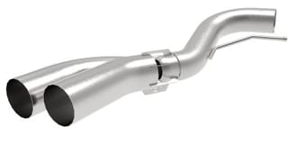afe rebel dpf-back 409 ss exhaust system w/dual polished tips 18-19 ford f-150 v6 3.0l (td) 49-43108-p - image