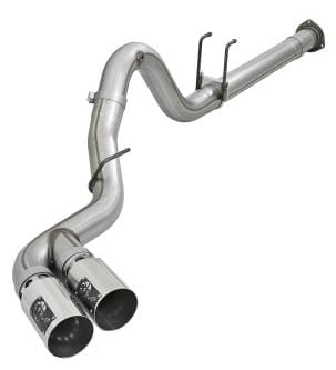 afe power 15-16 ford f250/f350 6.7l diesel rebel xd 4in 409 ss dpf-back exhaust system - pol tips 49-43121-p - image