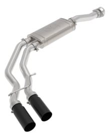 afe rebel 3in 409 ss cat-back exhaust 2021 ford f-150 v6 2.7l/3.5l (tt)/v8 5.0l w/ black tips 49-43128-b - image