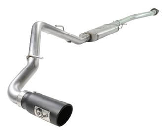 afe machforce xp exhaust ss-409 cat-back w/ 304ss black tip 04-07 gm trucks 1500 v6/v8 49-44013-b - image