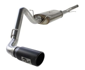 afe machforce xp exh cb, gm silverado/sierra 1500 2014 v*-5.3/6.2l black tip 49-44038-b - image