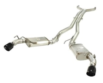 afe machforce xp exhaust 3in stainless stee cb/10-13 chevy camaro v8-6.2l (td) (gloss blk tip) 49-44039-b - image
