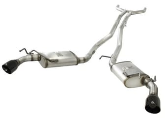 afe machforce xp exhaust 2.5in stainless steel cb/10-13 chevy camaro v6-3.6l (td) (gloss blk tip) 49-44042-b - image