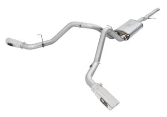 afe mach force-xp exhaust 3in cat-back ss 14-15 gm 1500 trucks 4.3l/5.3l dual split w/ polished tip 49-44057-p - image