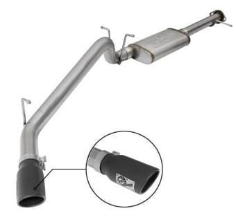 afe mach force-xp exhaust 3in cb ss 15-17 gm colorado/canyon 2.5l/3.6l side exit w/ black tip 49-44058-b - image