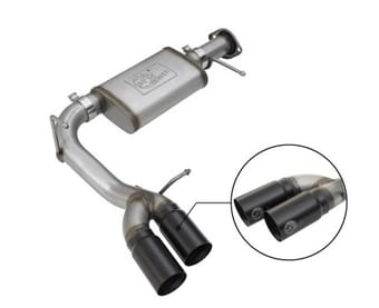 afe rebel series cb 3in middle side exit ss exht w/ black tips 15-17 chevy colorado / gmc canyon 49-44061-b - image