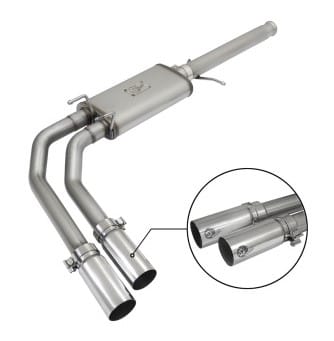 afe rebel series cb 3in middle side exit ss exht w/polish tips 09-16 chevy silverado/gmc sierra 1500 49-44062-p - image