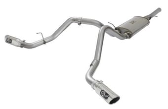 afe mach force-xp 3in cb ss dual exhaust w/polished tips 09-16 gm silverado/sierra 4.3l/4.8l/5.3l 49-44071-p - image