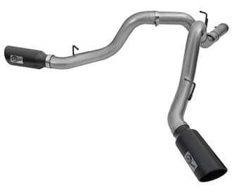 afe large bore hd 4in dual dpf-back ss exhaust w/black tip 16-17 gm diesel truck v8-6.6l (td) lml 49-44080-b - image