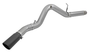 afe large bore hd 5in exhausts dpf-back ss w/ black tips 16-17 gm diesel truck v8-6.6l (td) lml/l5p 49-44081-b - image