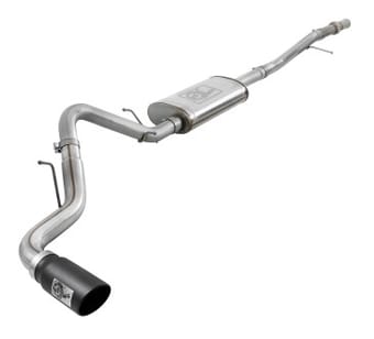 afe apollo gt series 2019 gm silverado/sierra 1500 4.3l/5.3l 409 ss catback exhaust system w/blk tip 49-44107-b - image