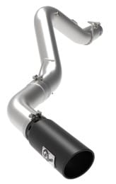 afe large bore-hd 5 in 409 ss dpf-back exhaust system w/black tip 20-21 gm truck v8-6.6l 49-44125-b - image