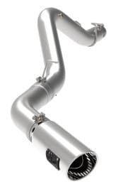 afe large bore-hd 5 in 409 ss dpf-back exhaust system w/polished tip 20-21 gm truck v8-6.6l 49-44125-p - image