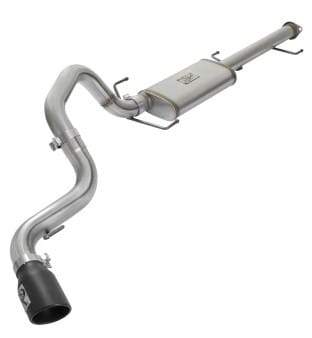 afe mach force xp 3in ss cat-back single side exit exhaust w/black tips 07-14 toyota fj cruiser 49-46003-1b - image