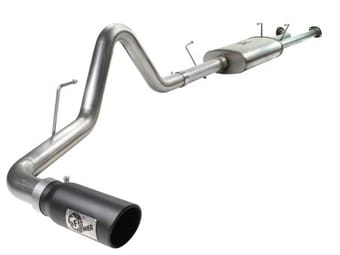afe machforce xp exhaust cat-back ss-409 07-09 toyota tundra v8-5.7l w/ black tip 49-46006-b - image