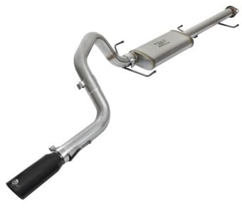 afe mach force xp 3in ss cat-back single rear exit exhaust w/black tips 07-14 toyota fj cruiser 49-46028-b - image