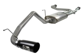 afe machforce xp exhaust cat-back 2.5/3in ss-409 w/ black tip 04-12 nissan titan v8 5.6l 49-46102-b - image
