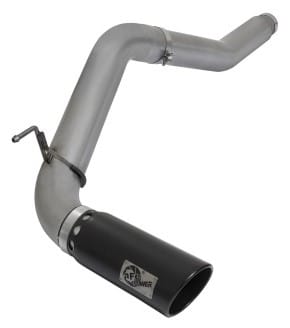 afe large bore hd 5in dpf-back ss exhaust w/ black tip 2016 nissan titan 5.0l v8 (td) cc sb 49-46112-b - image