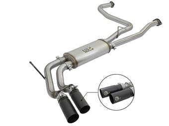 afe power rebel series 2-1/2in 409 ss cat back exhaust w/ black tips 17-22 nissan titan v8 5.6l 49-46126-b - image