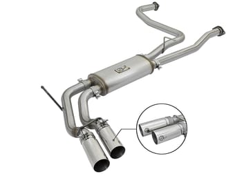 afe power rebel series 2-1/2in 409 ss cat back exhaust w/ polished tips 17-22 nissan titan v8 5.6l 49-46126-p - image