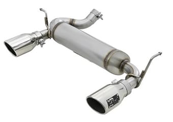 afe rebel series 2.5in 409 ss axle-back exhaust w/polished tips 07+ jeep wrangler (jk) v6 3.6l/3.8l 49-48061-p - image