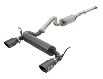 afe rebel series 2.5in 409 ss cat-back exhaust w/ black tips 2007+ jeep wrangler (jk) v6 3.6l/3.8l 49-48062-b - image