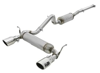 afe rebel series 2.5in 409 ss cat-back exhaust w/ polished tips 07+ jeep wrangler (jk) v6 3.6l/3.8l 49-48062-p - image