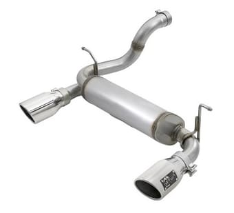afe rebel series 2.5in 409 ss axle-back exhaust w/ polished tips 2018+ jeep wrangler (jl) v6 3.6l 49-48067-p - image