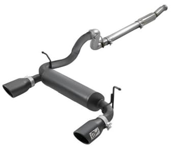 afe rebel series 409 stainless steel cat-back exhaust 18-21 jeep wrangler jl 2.0l (t) - black tip 49-48096-b - image