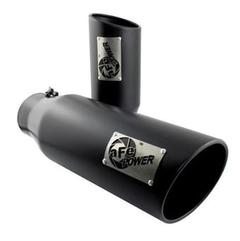 afe machforce xp exhausts tips ss-304 exh tip 3in x 4out x 12l sgl-ang weld on 49-90007 - image