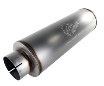 afe machforce xp exhausts mufflers ss-409 exh muffler 5 id in/out 8 dia 49-91012 - image