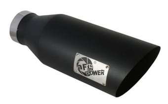 afe machforce xp exhausts tips ss-304 exh tip 4in x 7out x 18l bolt-on (blk) 49-92023-b - image