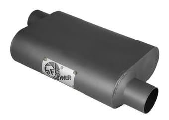 afe scorpion replacement alum steel muffler 2-1/2in in/out baffled offset/offset 13inl x10inw x4inh 49m00003 - image