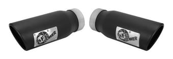 afe machforce-xp 3.5in 409 stainless steel exhaust tip 3.5in x 4.5in out x 12in l clamp-on 49t35456-b12 - image