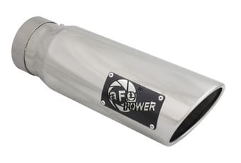 afe diesel exhaust tip bolt on polished 4in inlex x 5in outlet x 15in 49t40501-p15 - image