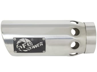 afe power intercooled tip stainless steel - polished 4in in x 5in out x 12in l clamp on 49t40502-p121 - image
