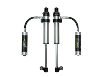 icon 2005-2023 toyota tacoma, rear, 2.5 aluminum series rxt remote reservoir shocks, pair 57826p - image
