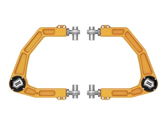icon 2024-2025 toyota tacoma/2024 toyota land cruiser 250 series/2024 lexus gx550, front, billet upper control arms w/ delta joint pro, gold anodizing 58552gdj - image