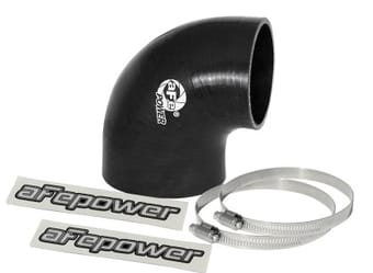 afe magnum force cai univ. silicone coupling kit (3.5in. id to 3in. id) 90deg. elbow reducer - black 59-00072 - image