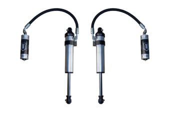icon 2003-2024 toyota 4runner/2005-2023 toyota tacoma/2007-2014 toyota fj cruiser, front, 2.5 vs stock width remote reservoir secondary shocks, pair 59702p-cb - image
