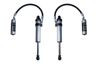 icon 2003-2024 toyota 4runner/2005-2023 toyota tacoma/2007-2014 toyota fj cruiser, front, 2.5 vs stock width remote reservoir w/ cdcv secondary shocks, pair 59702cp-cb - image