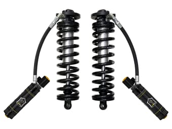 icon 2005-2023 ford f-250/f-350 super duty 4wd, 2.5-3" lift, v.s. 2.5 series coilover conversion kit, remote reservoir w/ cdev, w/ caster cams 61720e - image