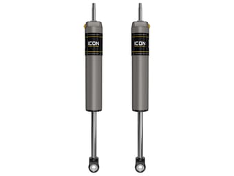 icon 2023-2024 ford f-250/f-350 super duty 4wd, 4.5" lift, front, v.s. 2.5 aluminum series shocks, internal reservoir, pair 67611p - image