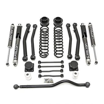 readylift 4" front 3" rear terrain flex 4-arm kit w/ flacon 2.1 monotube shocks 2020-2021 jeep jt gladiator 69-6041 - image