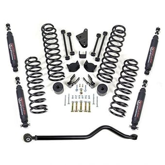 readylift 4" coil spring lift kit w/ adjustable track bar &amp; sst3000 shocks 2007-2018 jeep jk wrangler 4wd 69-6403 - image
